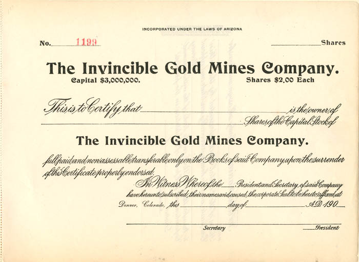 Invincible Gold Mines Co.